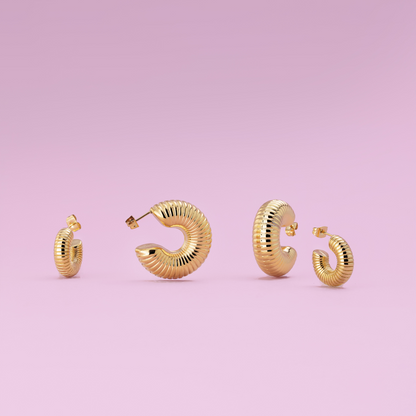 Spiral of Love Hoop Studs Small Roségold