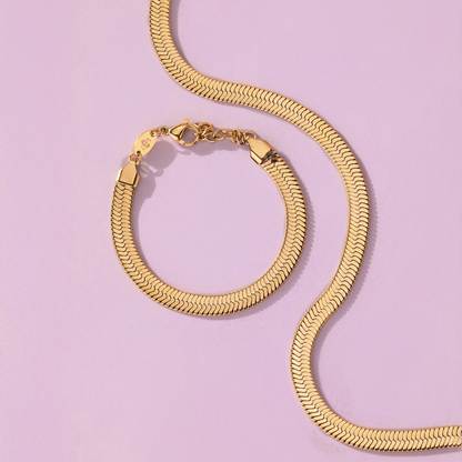 Bold Herringbone Bracelet Roségold