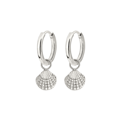 Cute Shell Hoop Set Silber