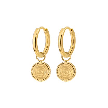 Eternal Summer Rose Hoop Set Small Gold