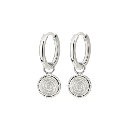 Eternal Summer Rose Hoop Set Small Silber