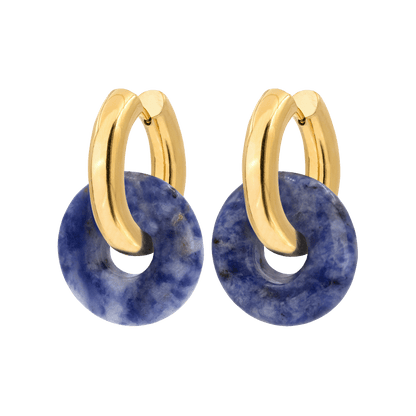 Sodalite Chunky Hoopies Medium Gold