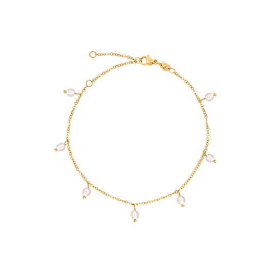 Shiny Pearls Bracelet Gold