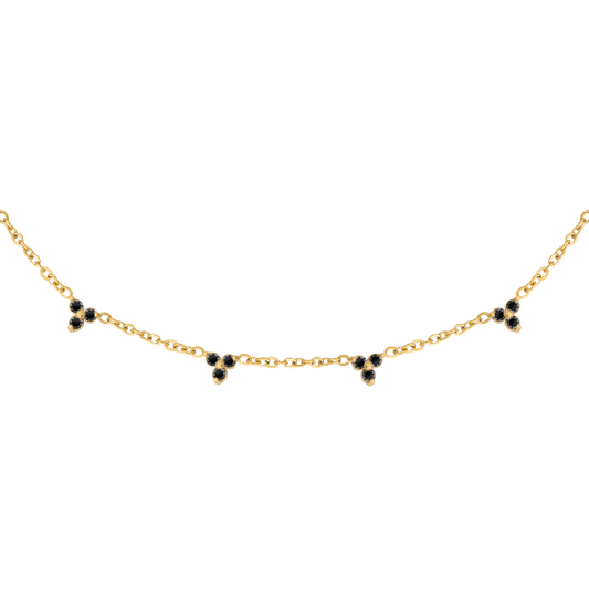 Black Stars Necklace Gold