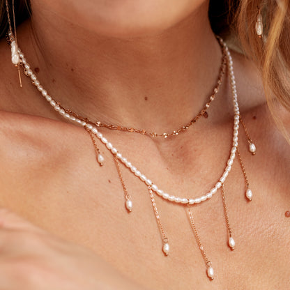 Lolas Love Pearl Power Necklace Roségold