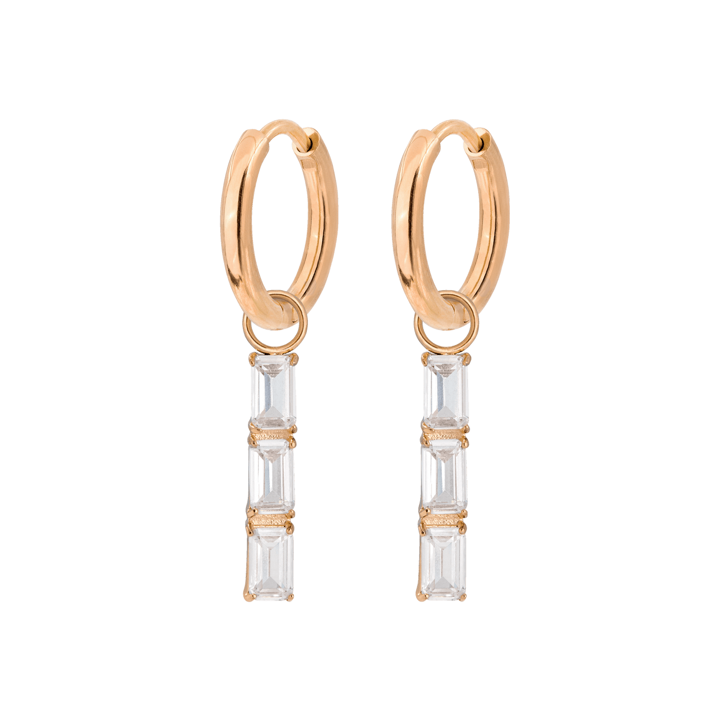 Baguette Bundle Hoop Set Small Roségold