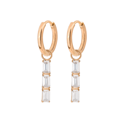 Baguette Bundle Hoop Set Small Roségold