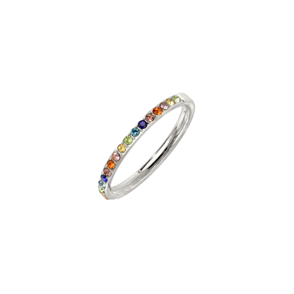 Rainbow Radiance Ring Silber