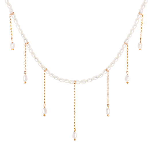 Lolas Love Pearl Power Necklace Roségold