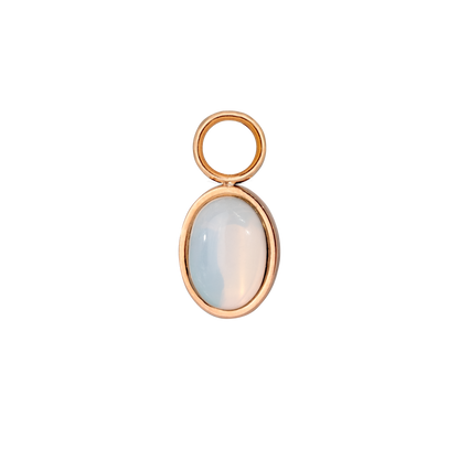 Oval Pendant Twisted Hoop Set Small Roségold