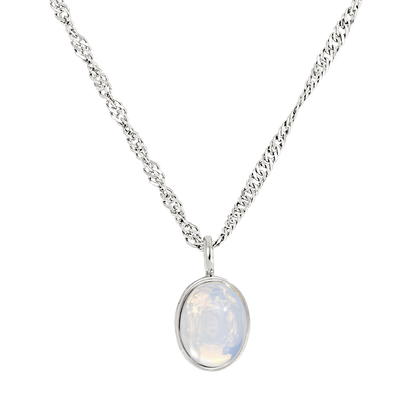 Oval Pendant Necklace Silber