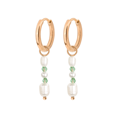 Perlita Verde Hoop Set Roségold