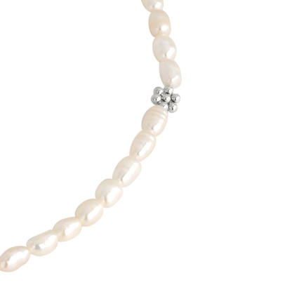 Blossom Pearl Choker Silber