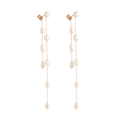 Jules Unique Pearl Fall Studs Roségold