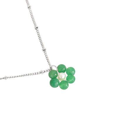 Pastel Flower Necklace Silber