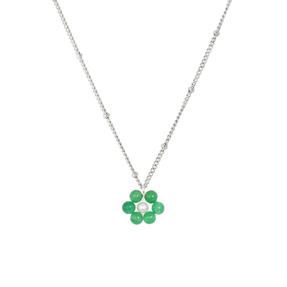 Pastel Flower Necklace Silber