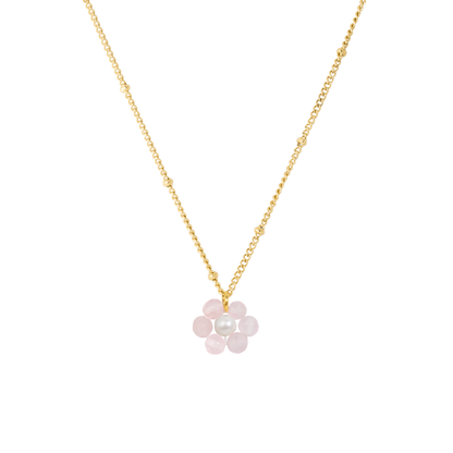 Rose Flower Necklace Gold