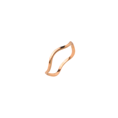 Slim Wave Knuckle Ring Roségold