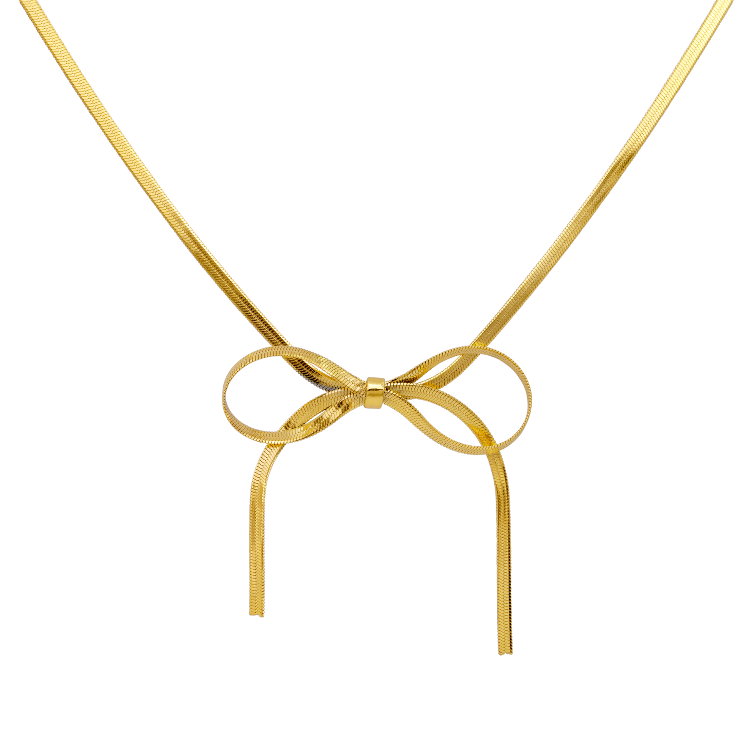 Sweet Bow Necklace Gold