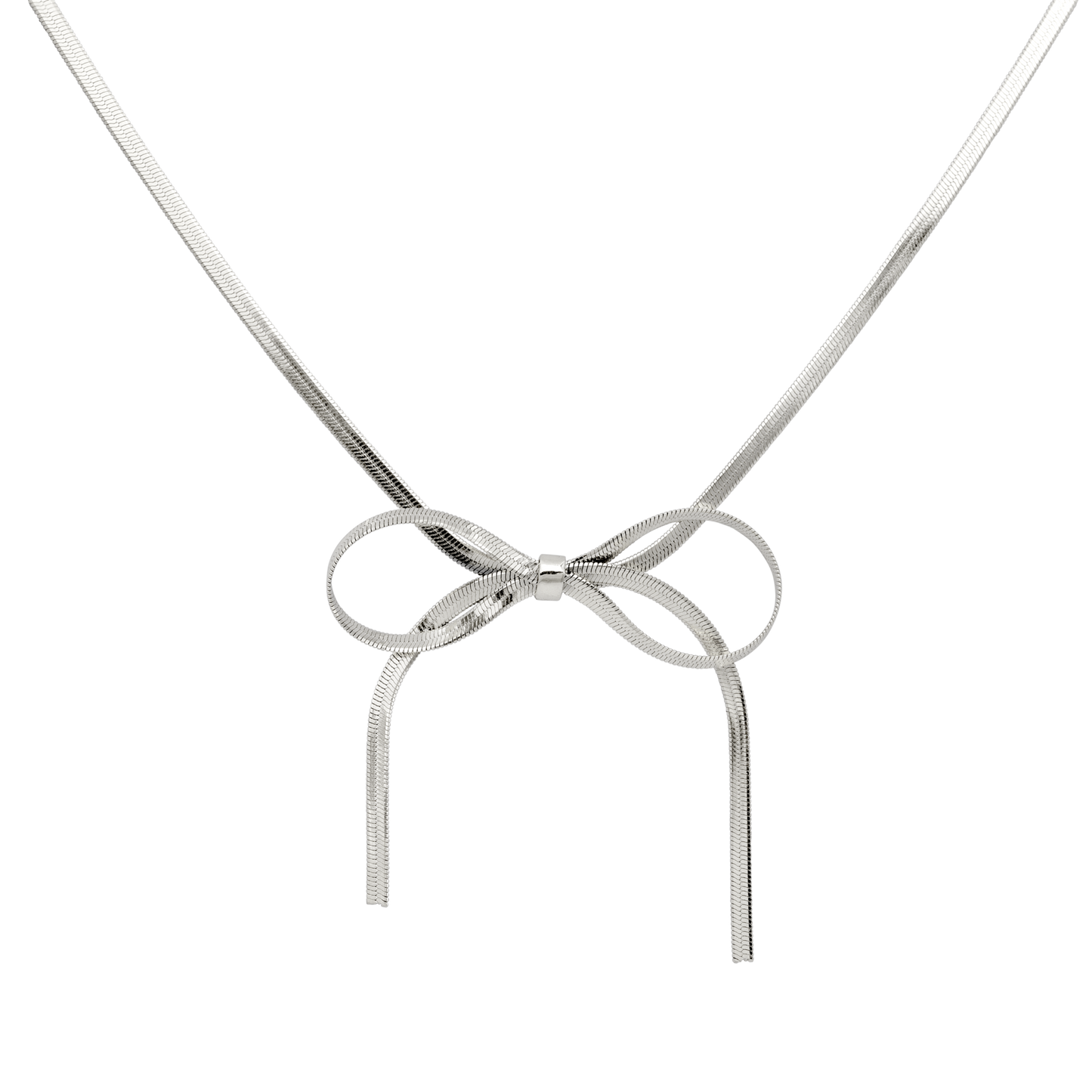 Sweet Bow Necklace Silber