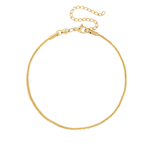 Criss Cross Chain Anklet Gold