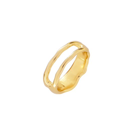 Flowing Gap Ring Gold