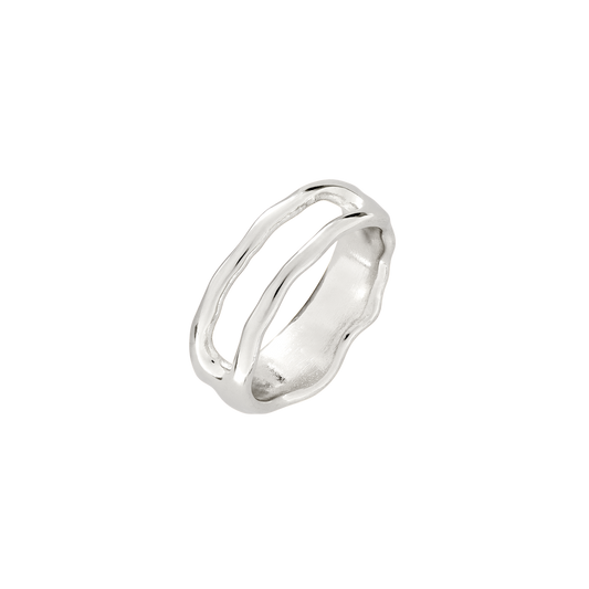 Flowing Gap Ring Silber