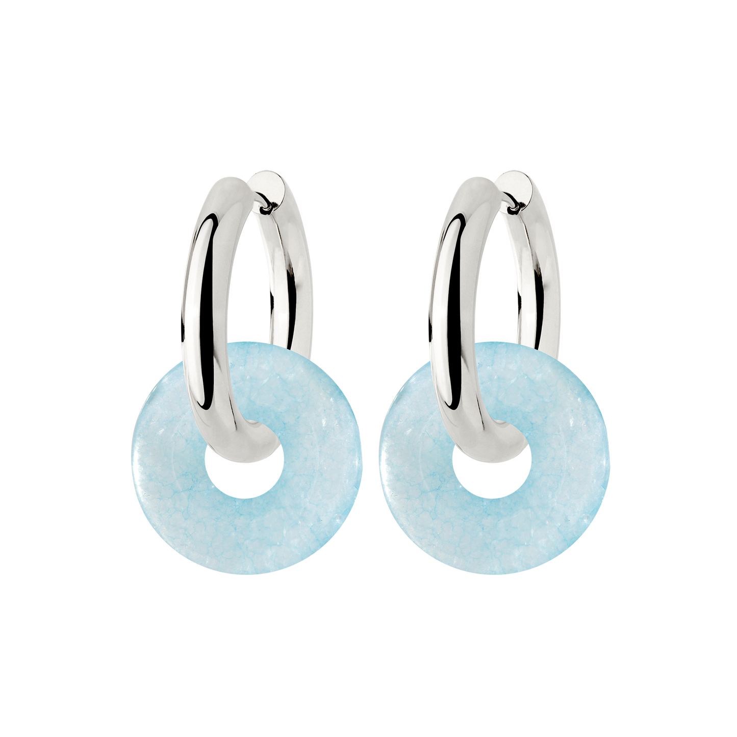 Chunky Into the Blue Donut Hoop Set Medium Silber