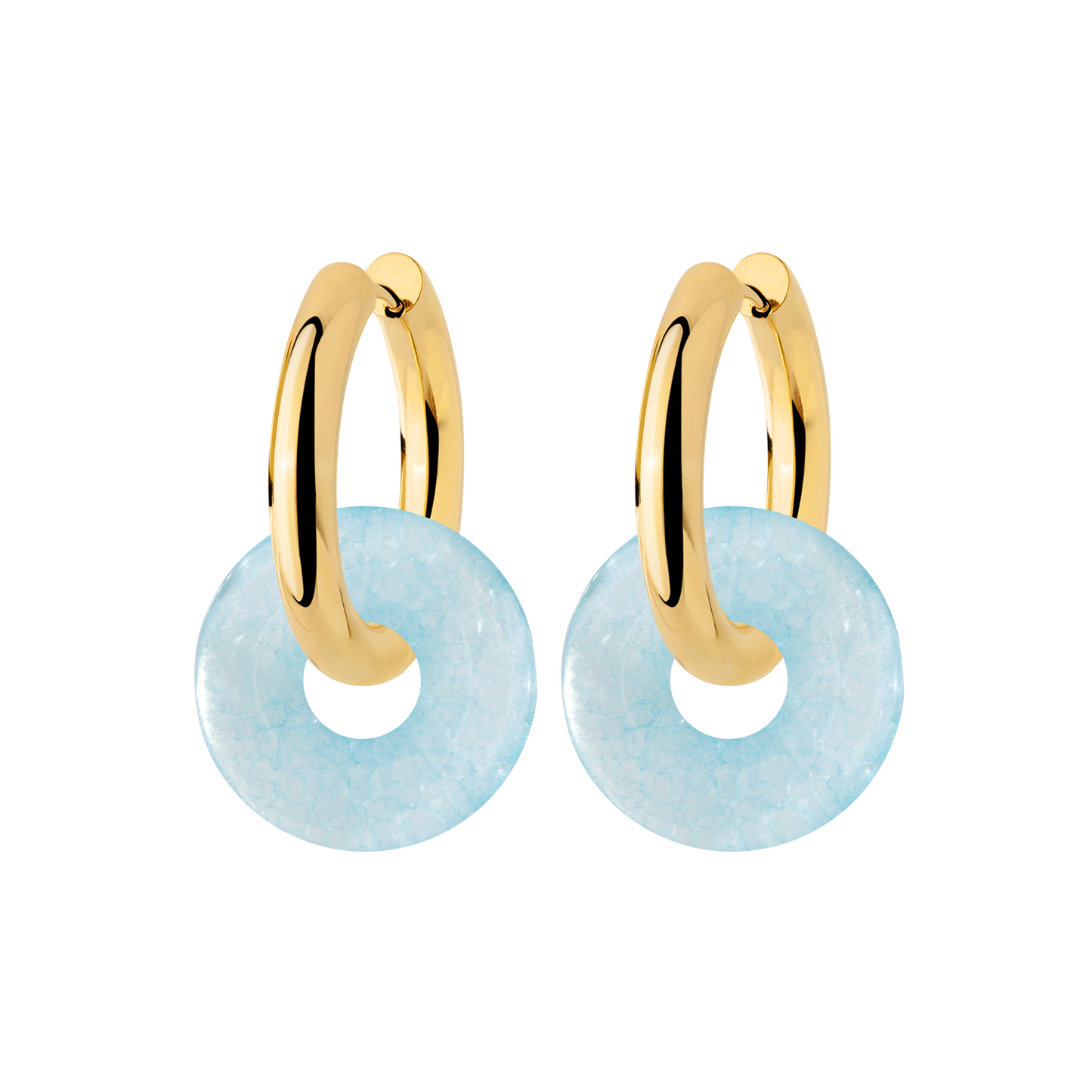 Chunky Into the Blue Donut Hoop Set Medium Gold