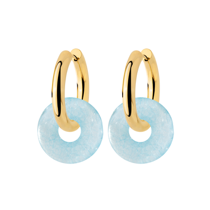 Chunky Into the Blue Donut Hoop Set Medium Gold