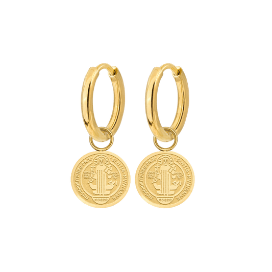 Coin Hoop Set Small Gold