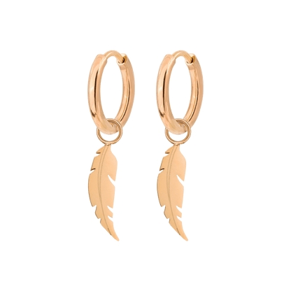 Feather Hoop Set Small Roségold