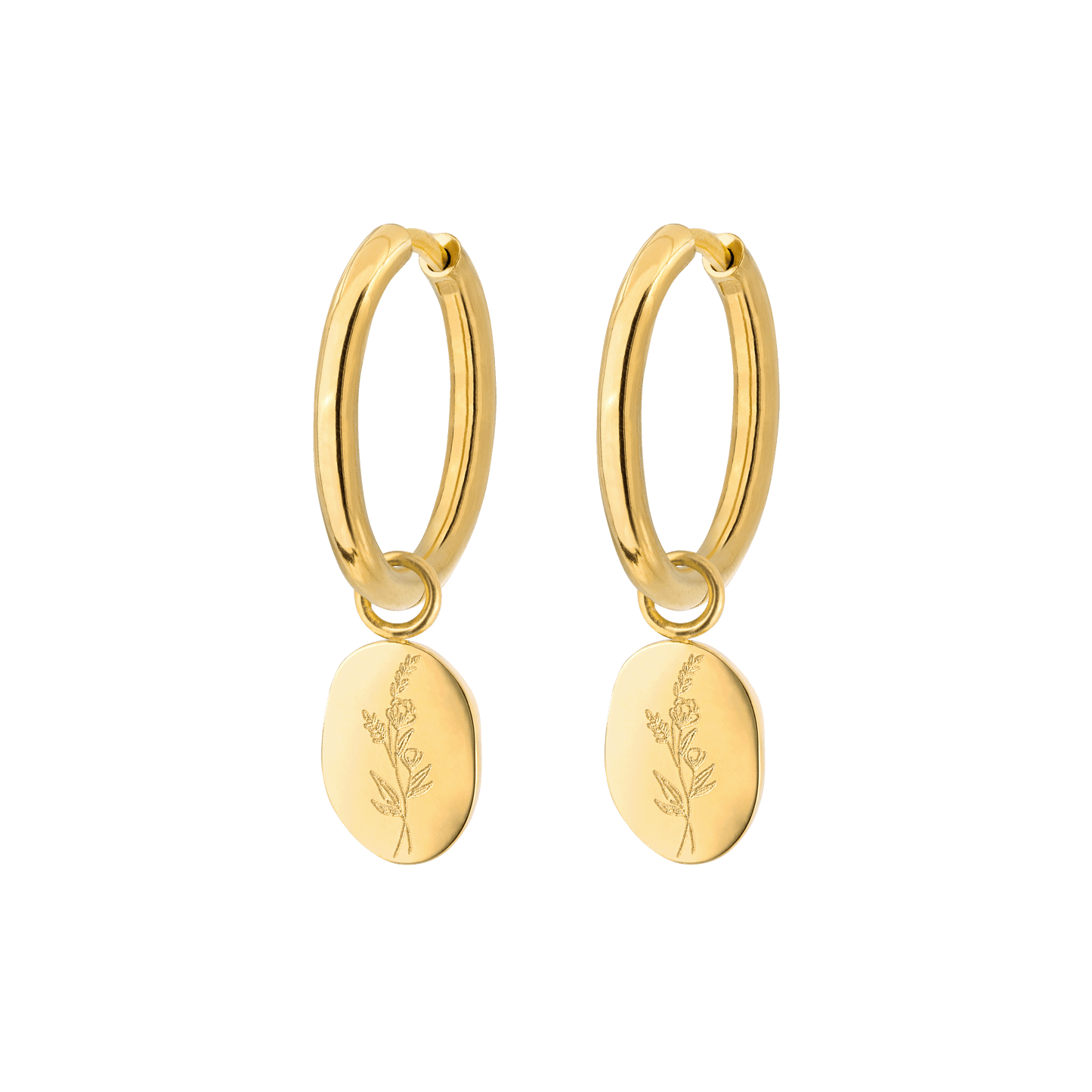 Bouquet Coin Hoop Set Medium Gold