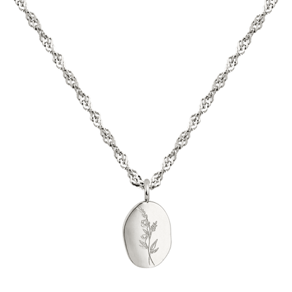 Bouquet Coin Necklace Silber