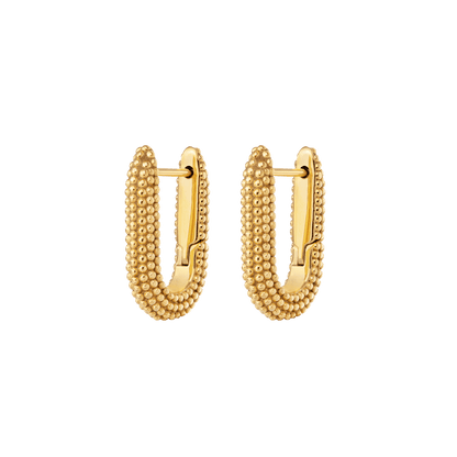 Dotted Oval Hoops Gold