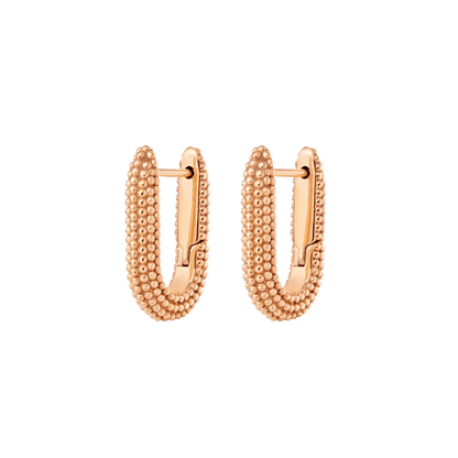 Dotted Oval Hoops Roségold