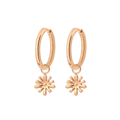 Flowery Hoop Set Medium Roségold