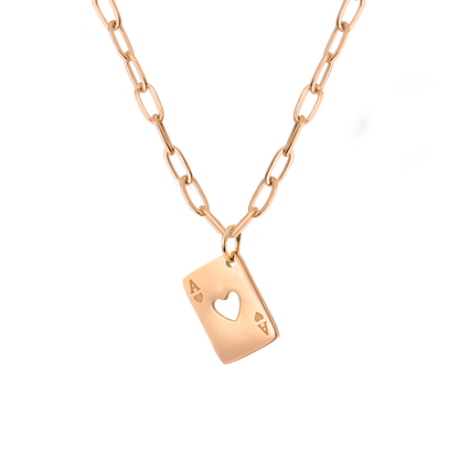 Heart Ace Necklace Roségold