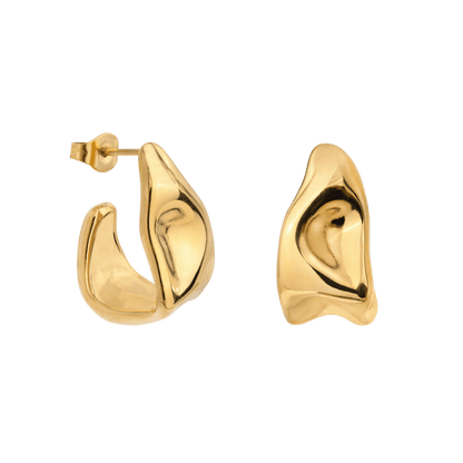 Liquid Shape Studs Gold