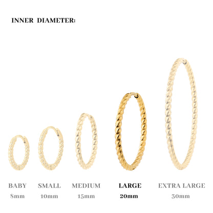 Twisted Hoops Large Gold