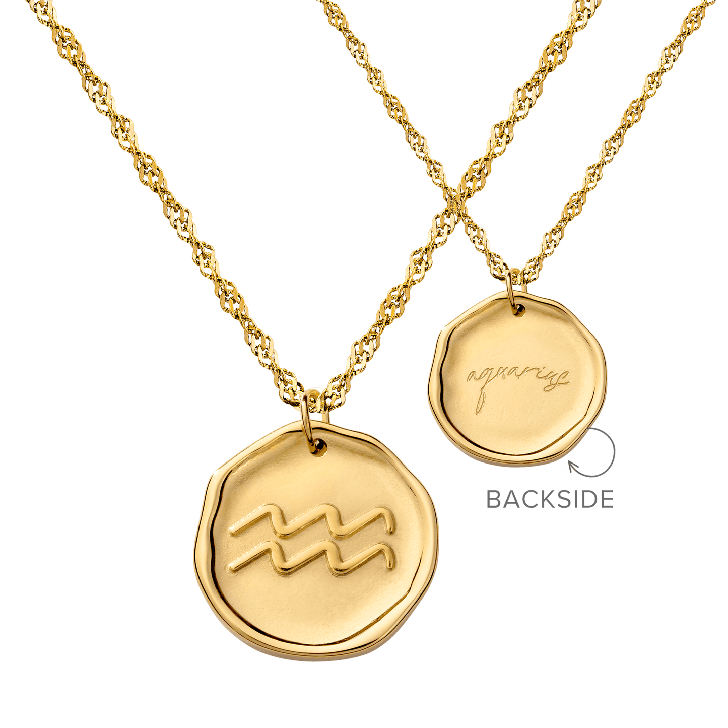 Zodiac Necklace – Aquarius / Wassermann Gold