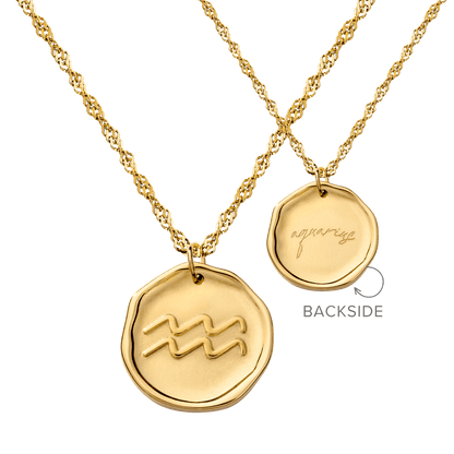 Zodiac Necklace – Aquarius / Wassermann Gold