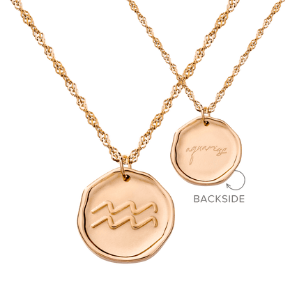 Zodiac Necklace – Aquarius / Wassermann Roségold