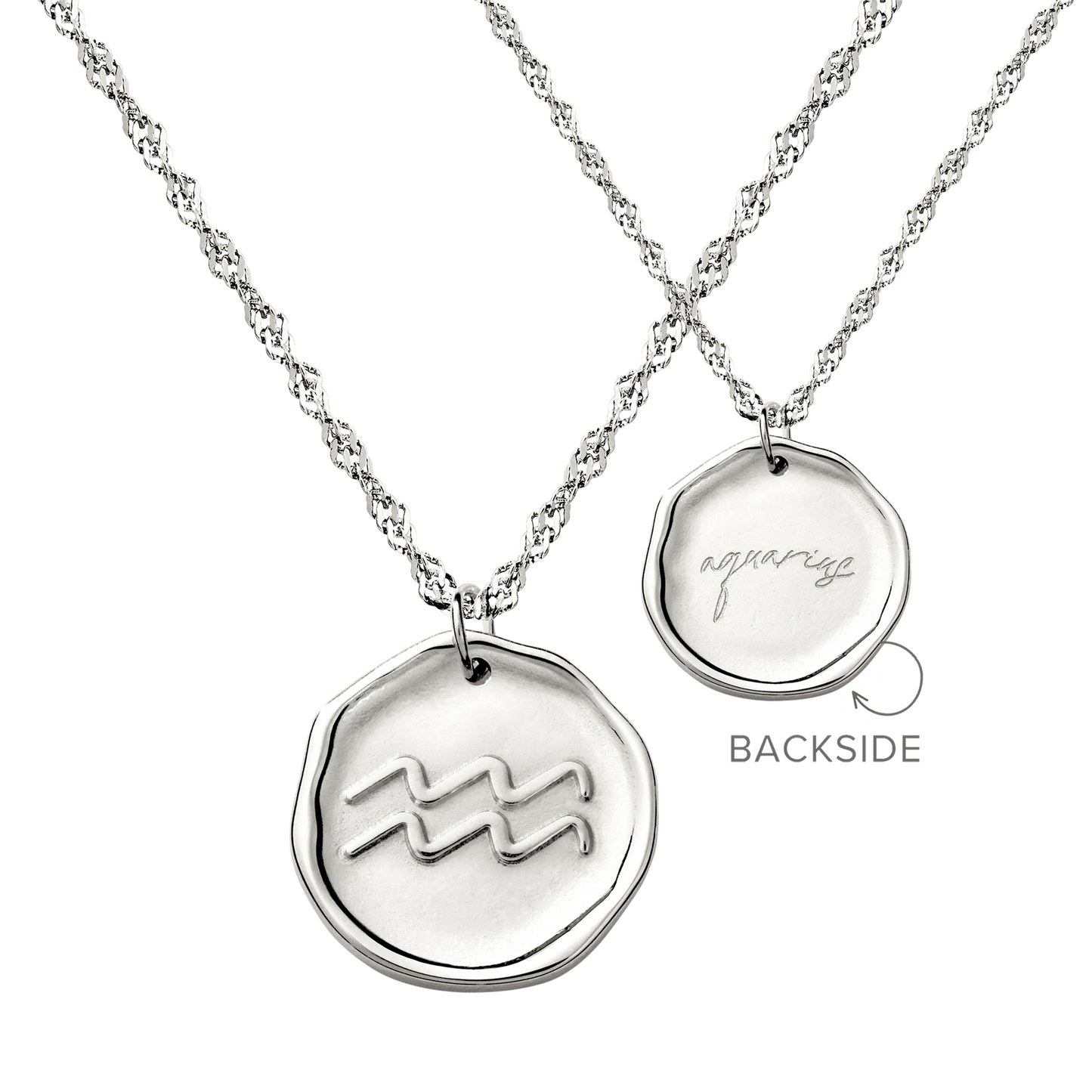 Zodiac Necklace – Aquarius / Wassermann Silber