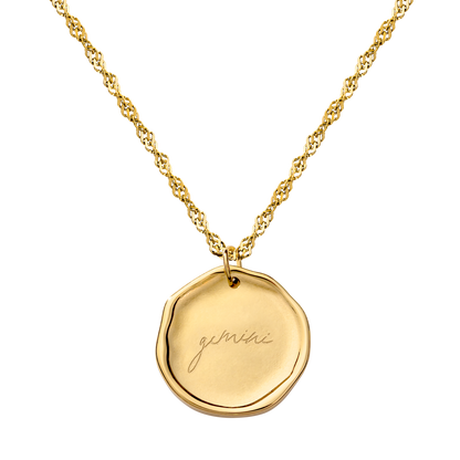 Zodiac Necklace – Gemini / Zwilling Gold