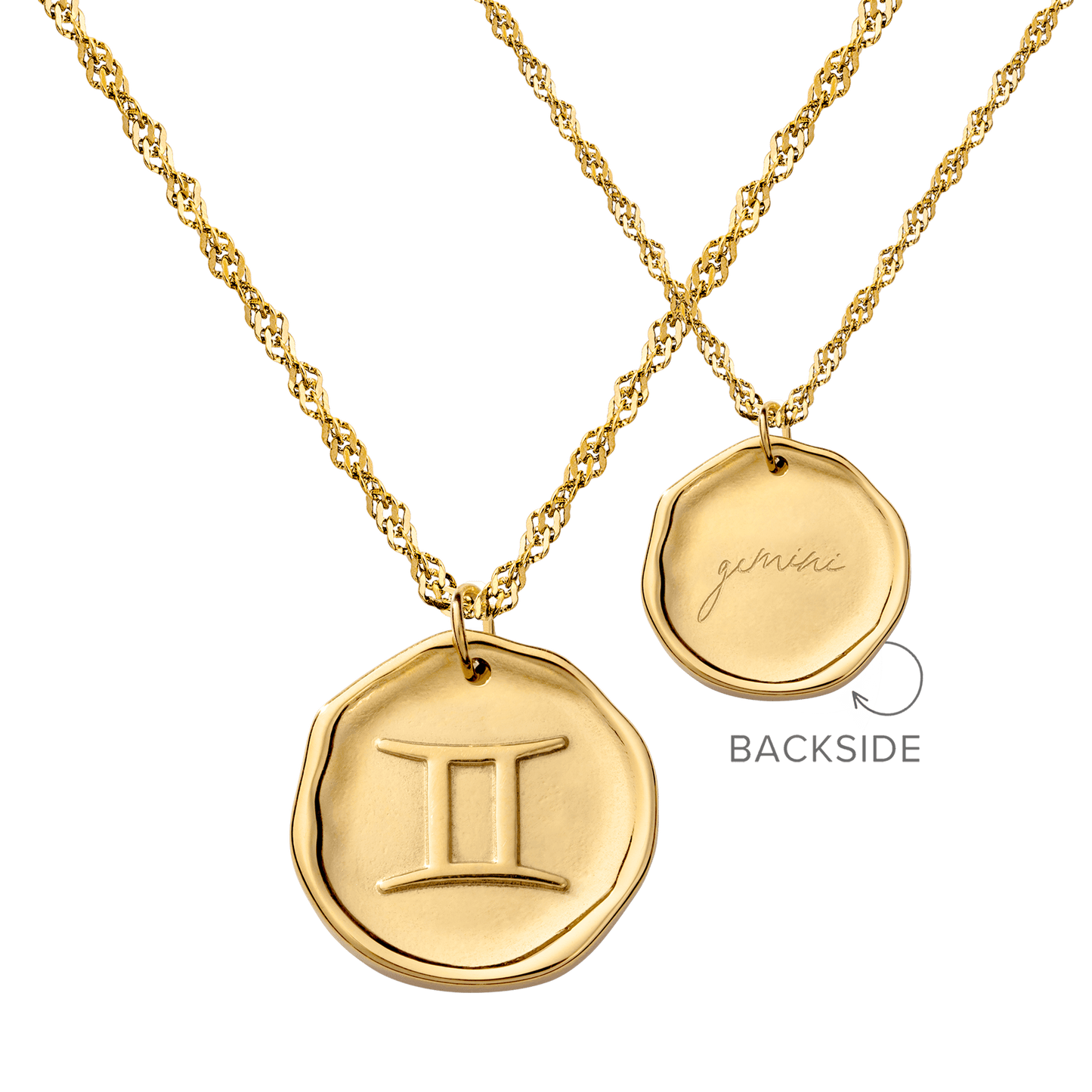 Zodiac Necklace – Gemini / Zwilling Gold