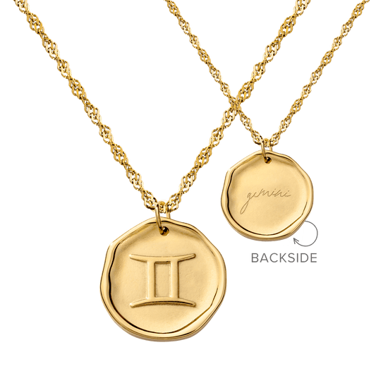 Zodiac Necklace – Gemini / Zwilling Gold