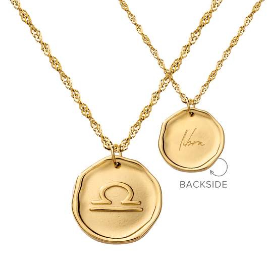 Zodiac Necklace – Libra / Waage Gold