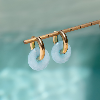 Chunky Into the Blue Donut Hoop Set Medium Silber