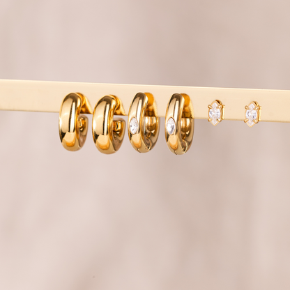 Bulky Hoop Studs Roségold